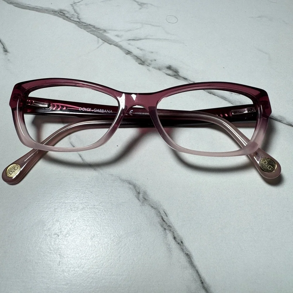 Dolce & Gabbana DD 1216 1857 Burgundy Pink Gradient Rectangular Eyeglass Frames